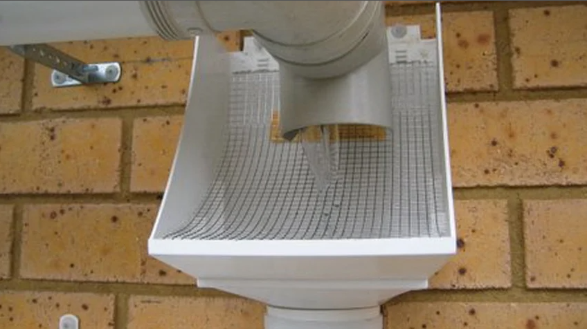 Debris screen installed on a rainwater harvesting system