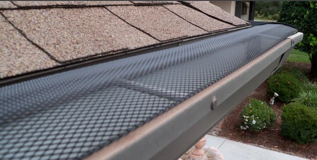 Leaf screen installed on a rainwater harvesting system